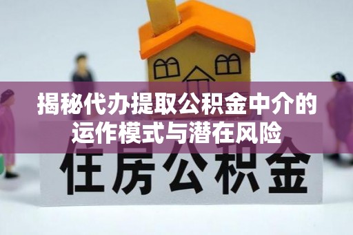 竹崎揭秘代办提取公积金中介的运作模式与潜在风险
