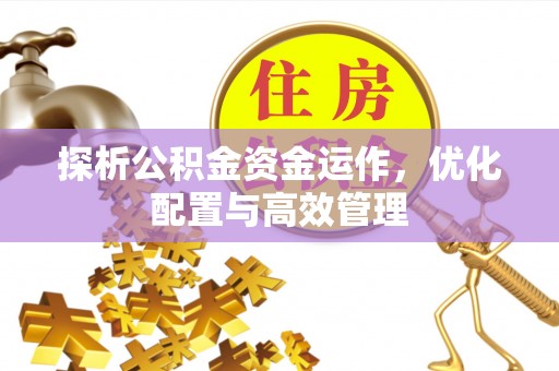 竹崎探析公积金资金运作，优化配置与高效管理